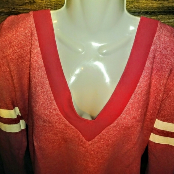 PINK Top Size S Varsity Letterman V Neck EUC - Picture 7 of 10